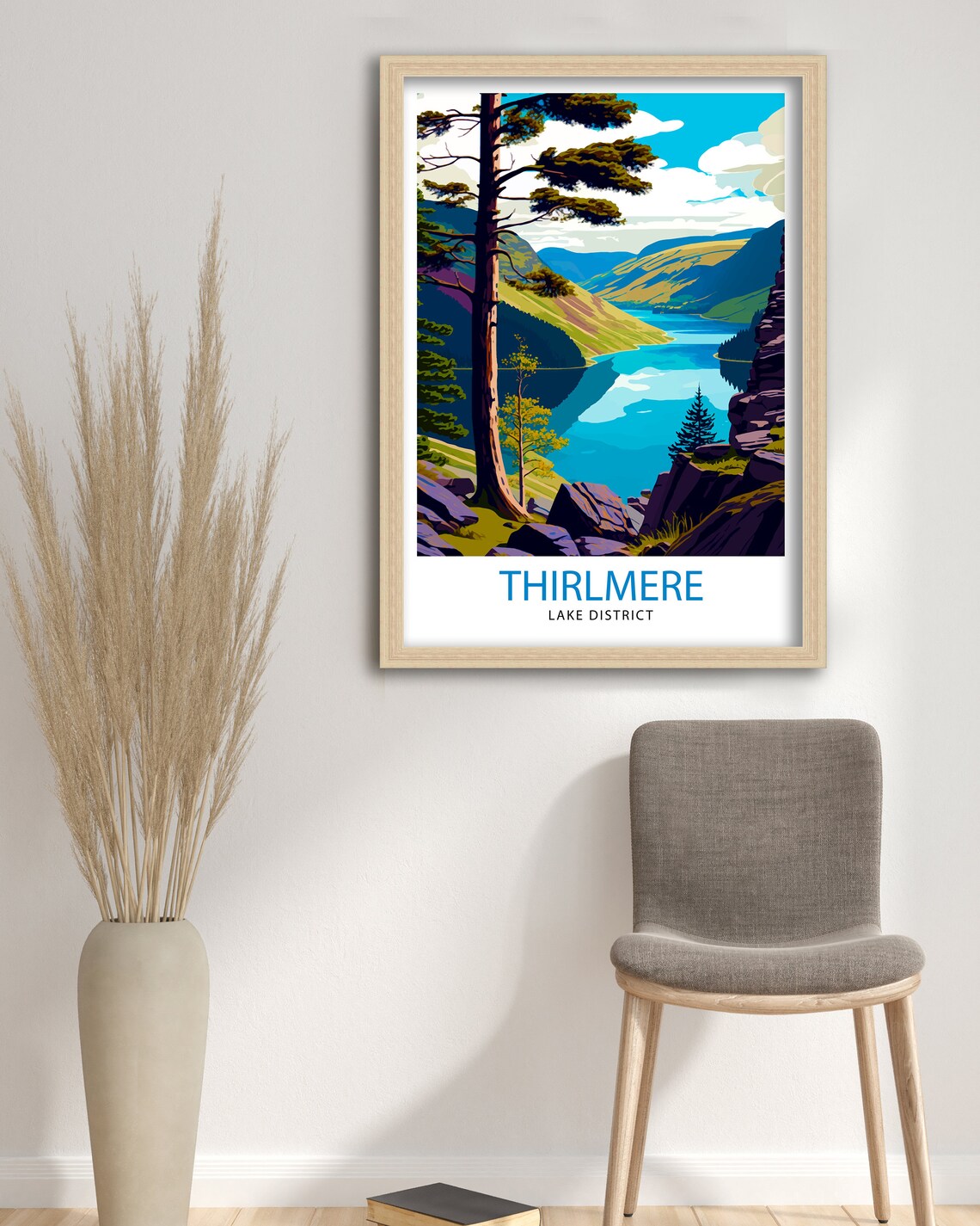 Thirlmere Lake District Travel Poster, Home Decor - Image 3