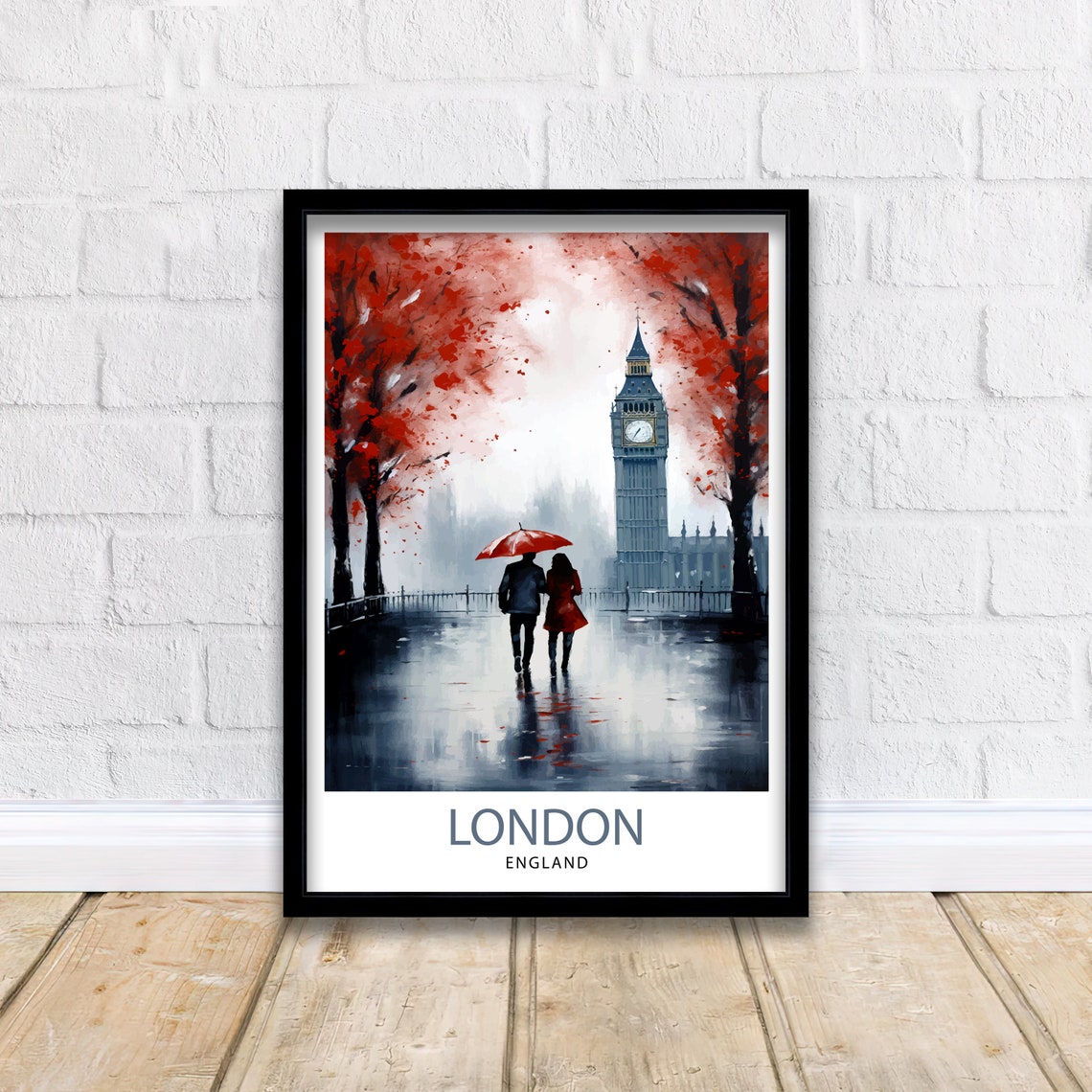 London Travel Print London Wall Art London Home Decor London Illustration Travel Poster Gift For London Uk Home Decor - Image 2