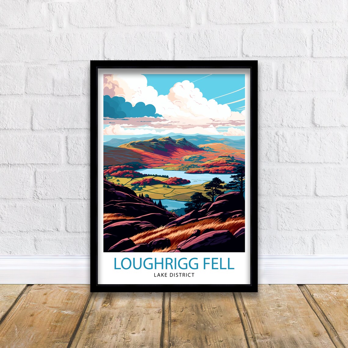 Loughrigg Fell Lake District Travel Poster