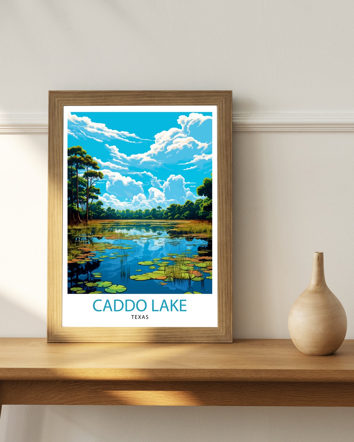 Caddo Lake Texas Cypress Trees Lily Pad Water Art Travel Poster - Image 3