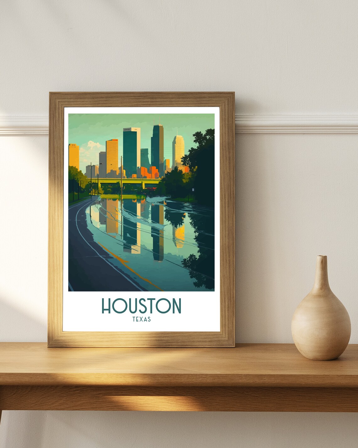 Houston Texas Travel Poster, Skyline Illustration - Image 3
