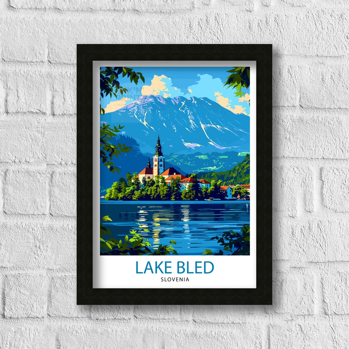 Lake Bled Slovenia Alpine Lake Island Church Mountain Vista Poster - Image 3