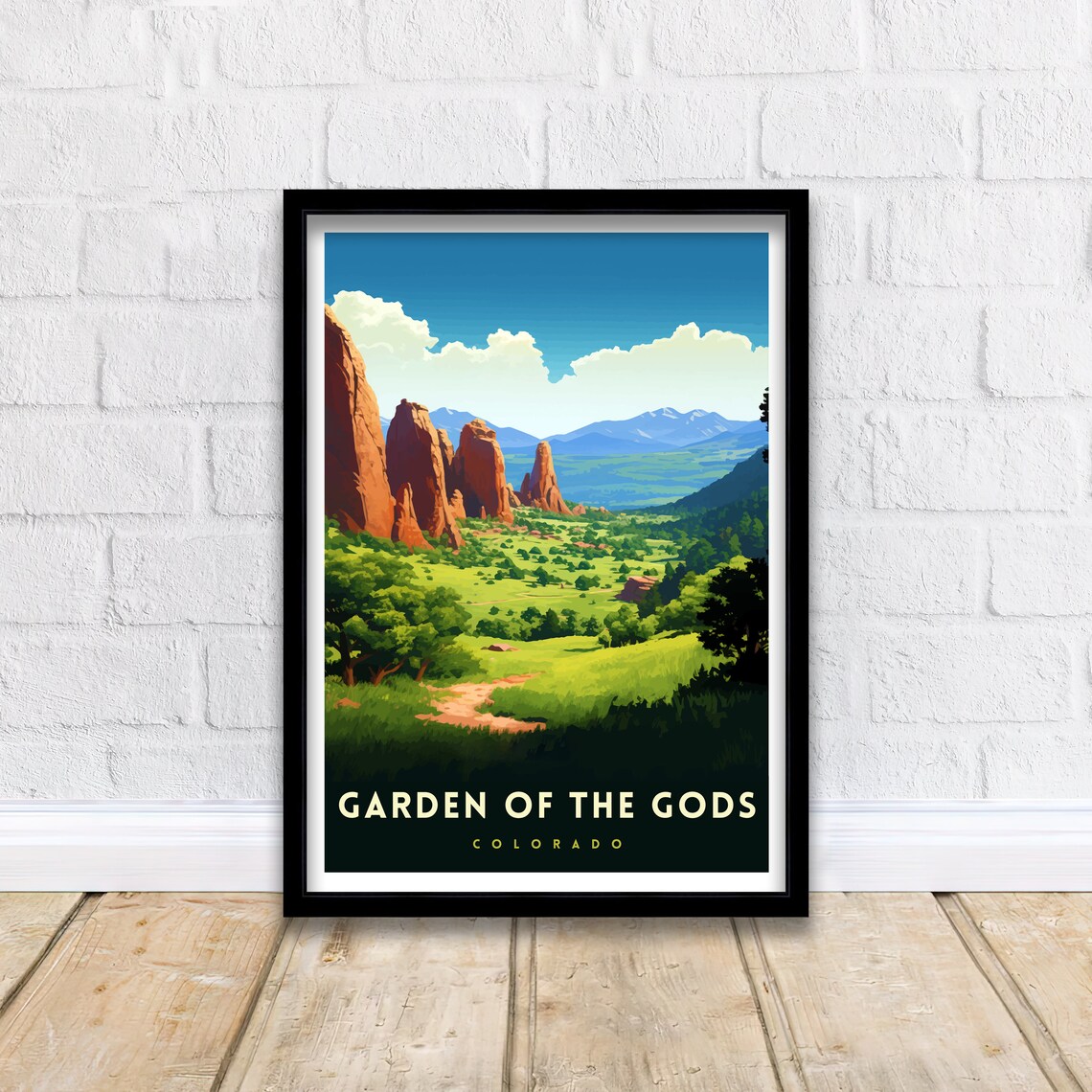 Garden of the Gods Colorado Red Rock Formations Green Valley Poster