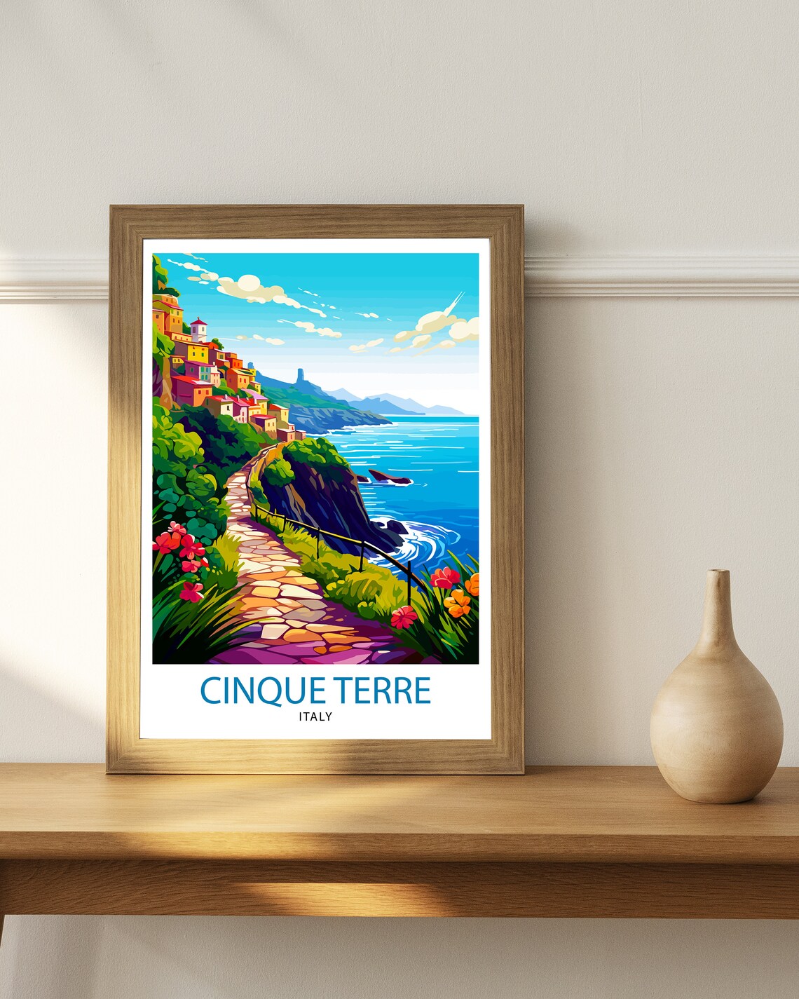 Cinque Terre Italy Travel Poster, Europe Wall Decor - Image 2