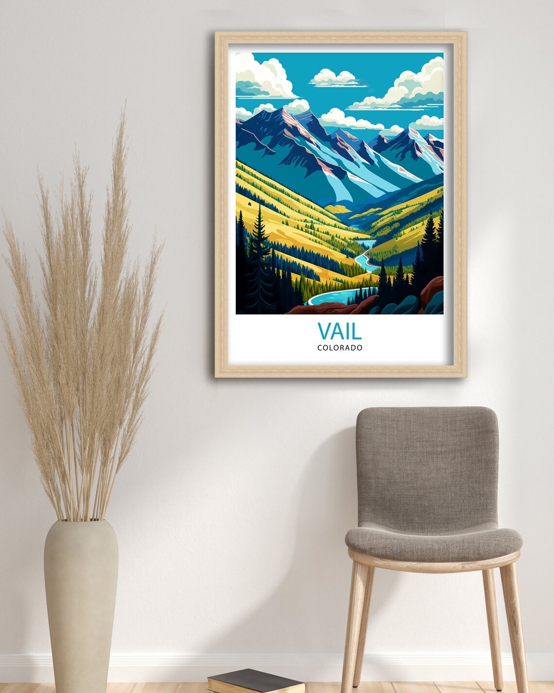 Vail Colorado Travel Poster, Mountain Landscape Art Print - Image 3