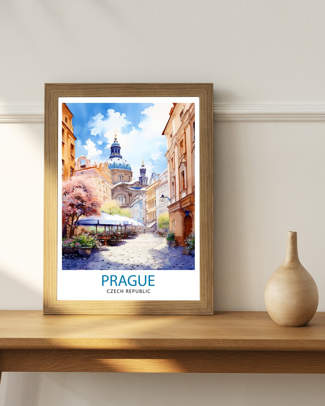 Prague Czech Republic Old Town Square Cafe Travel Beautiful Poster - Image 2