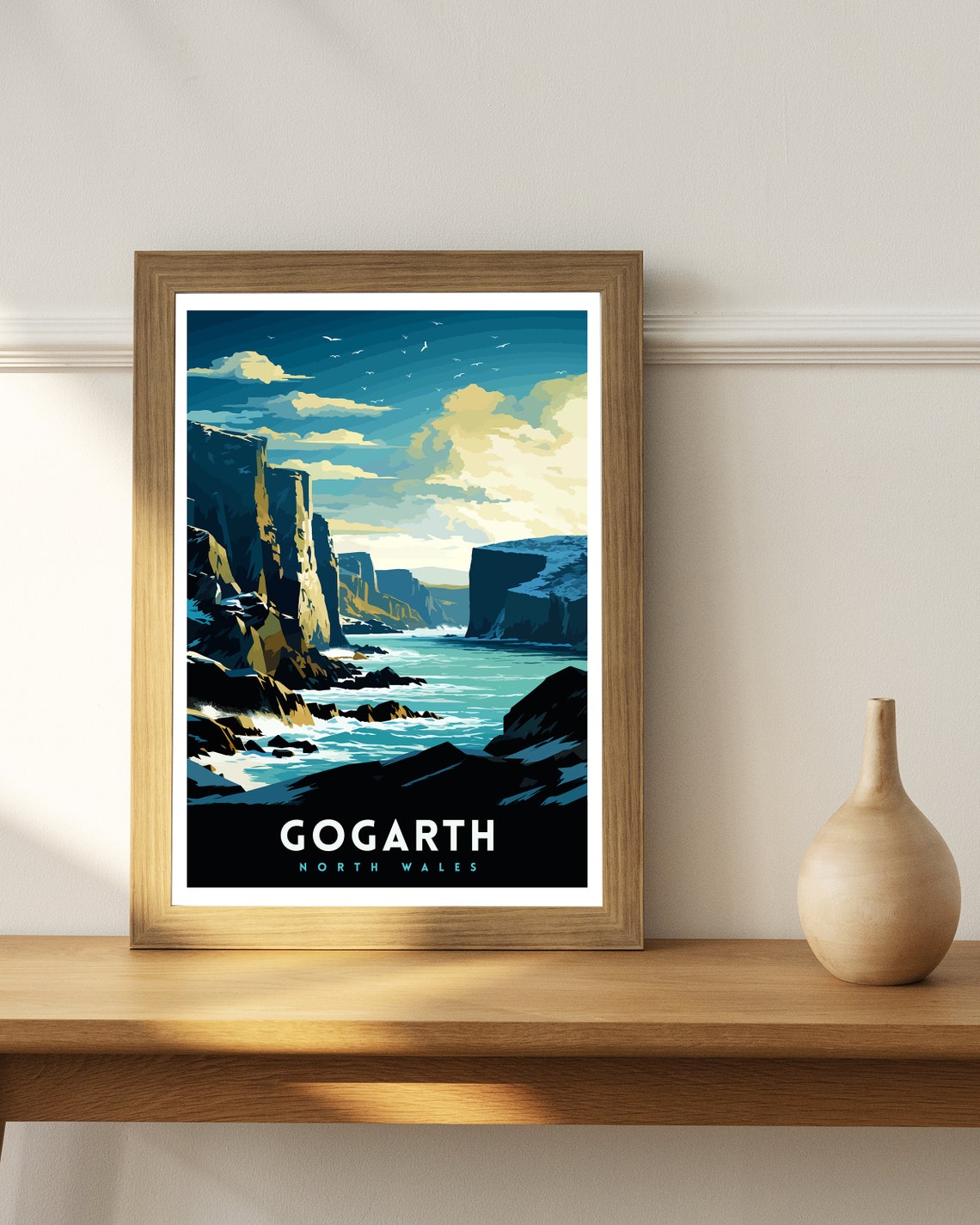Gogarth North Wales Dramatic Dusk Sea Cliffs Seabirds Moody Poster - Image 3