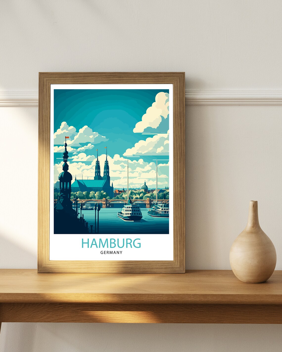 Hamburg Germany Travel Poster, Germany Travel Print - Image 2