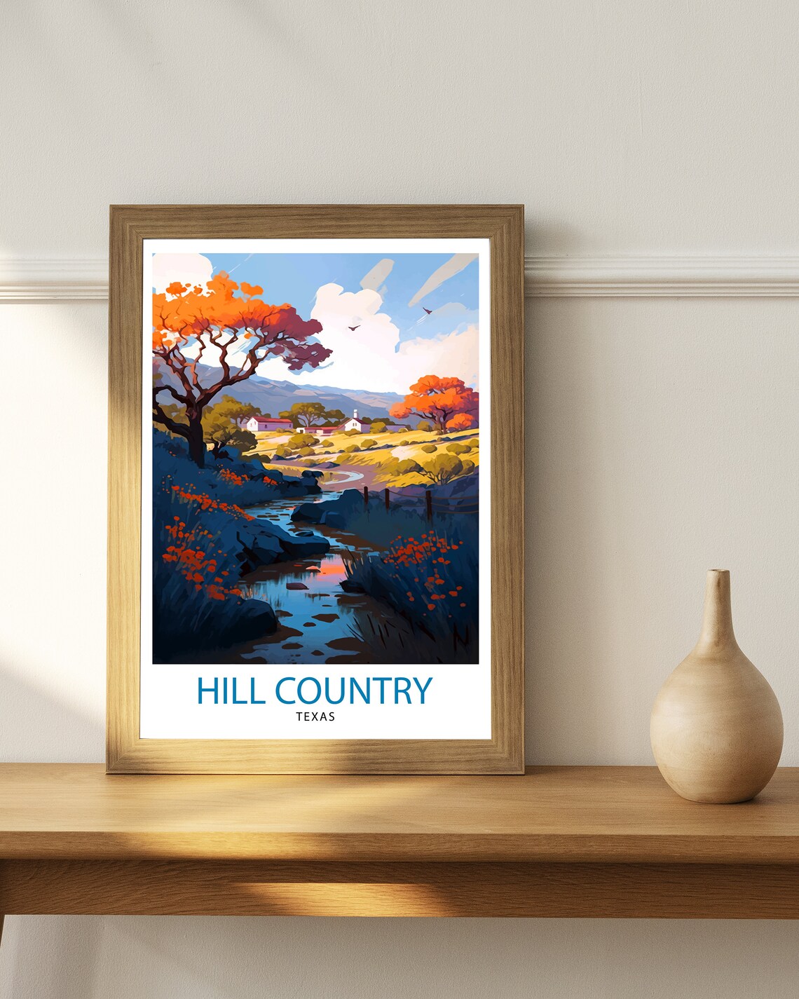 Hill Country Texas Travel Poster, Texas Wall Decor - Image 2