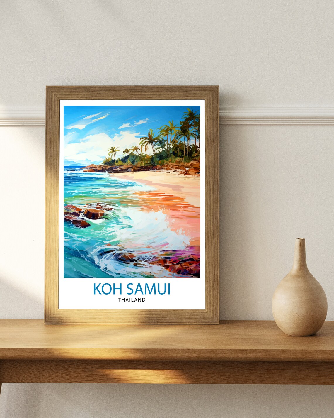 Koh Samui Thailand Travel Poster, Island Illustration - Image 2