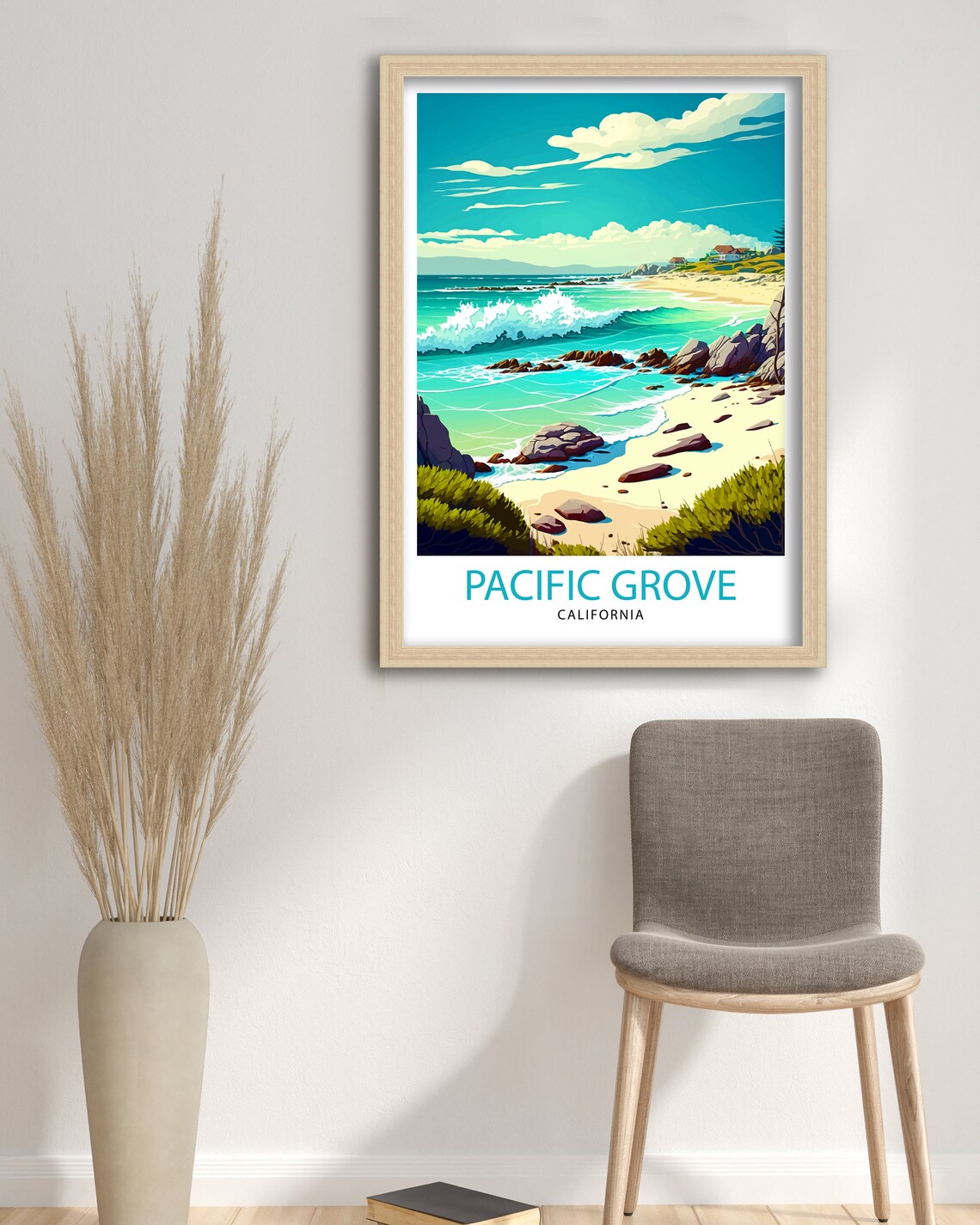 Pacific Grove California Travel Poster, Coastal Decor - Image 3