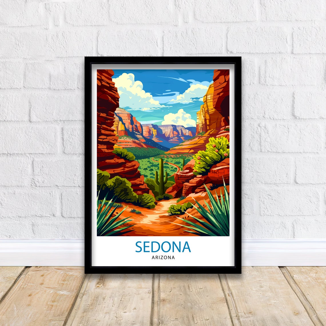 Sedona Arizona Travel Print Sedona Wall Decor Sedona Home Living Decor Sedona Arizona Illustration Travel Poster Gift For Sedona Arizona