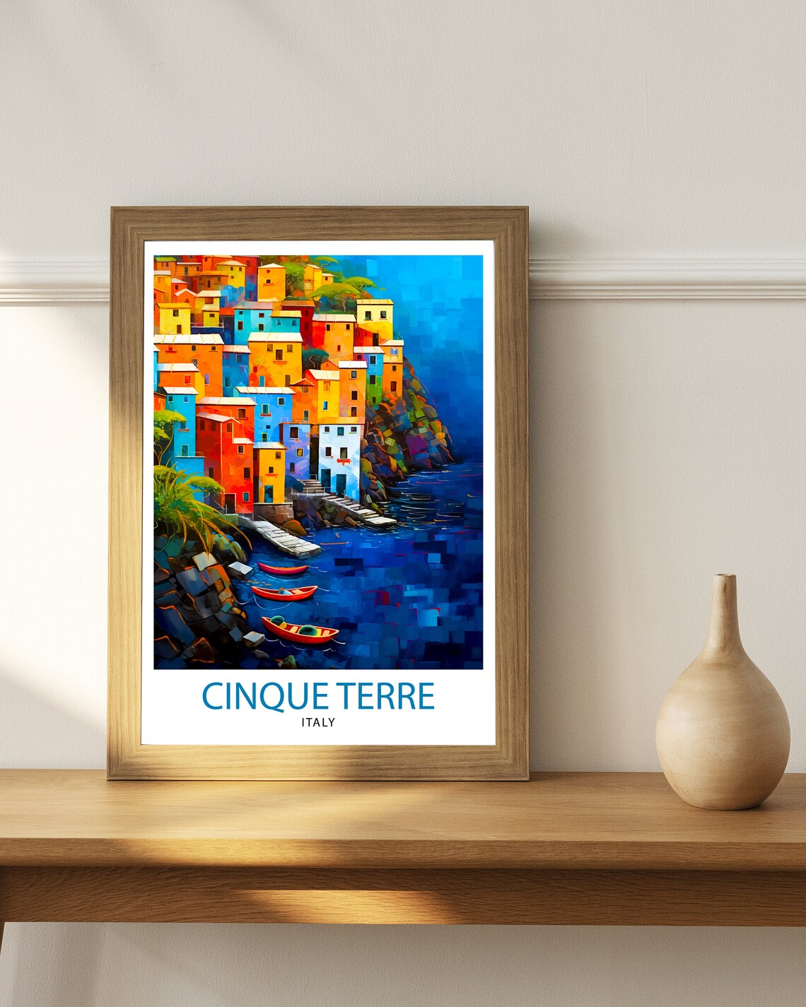 Cinque Terre Italy Colorful Cliffside Village Boats Coastal Poster - Image 2