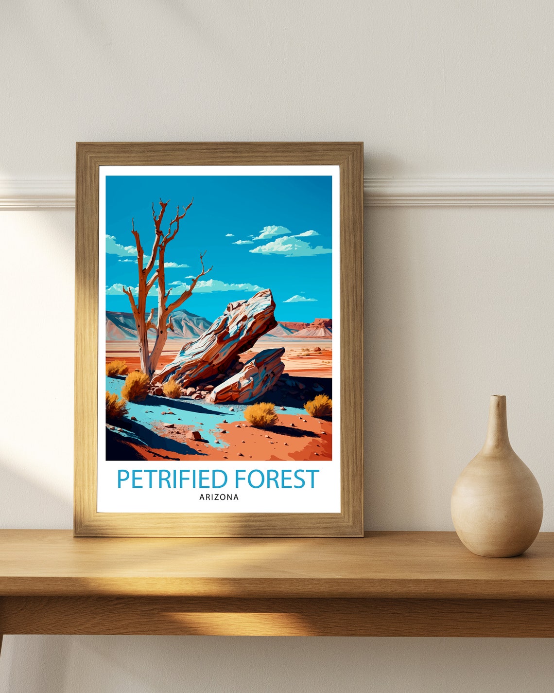 Petrified Forest Arizona Fossilized Logs Desert Travel Poster - Image 2