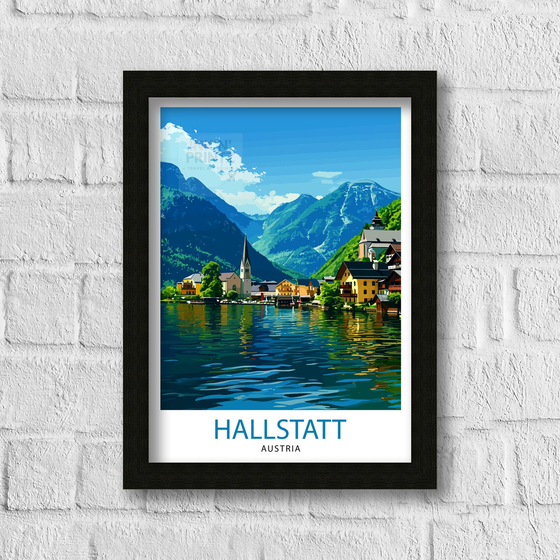 Hallstatt Austria Travel Poster, Home Living Decor - Image 3
