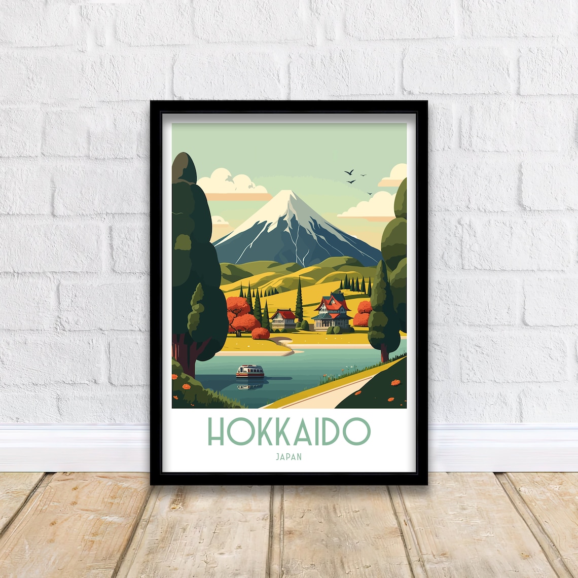 Hokkaido Travel Poster, Japan Wall Decor