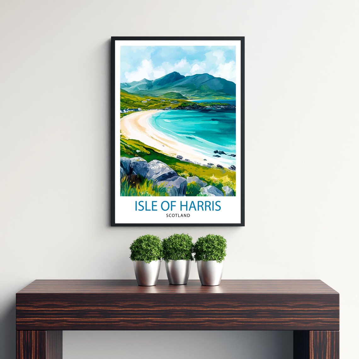 Isle of Harris Travel Poster, Scottish Island Landscape - Image 3