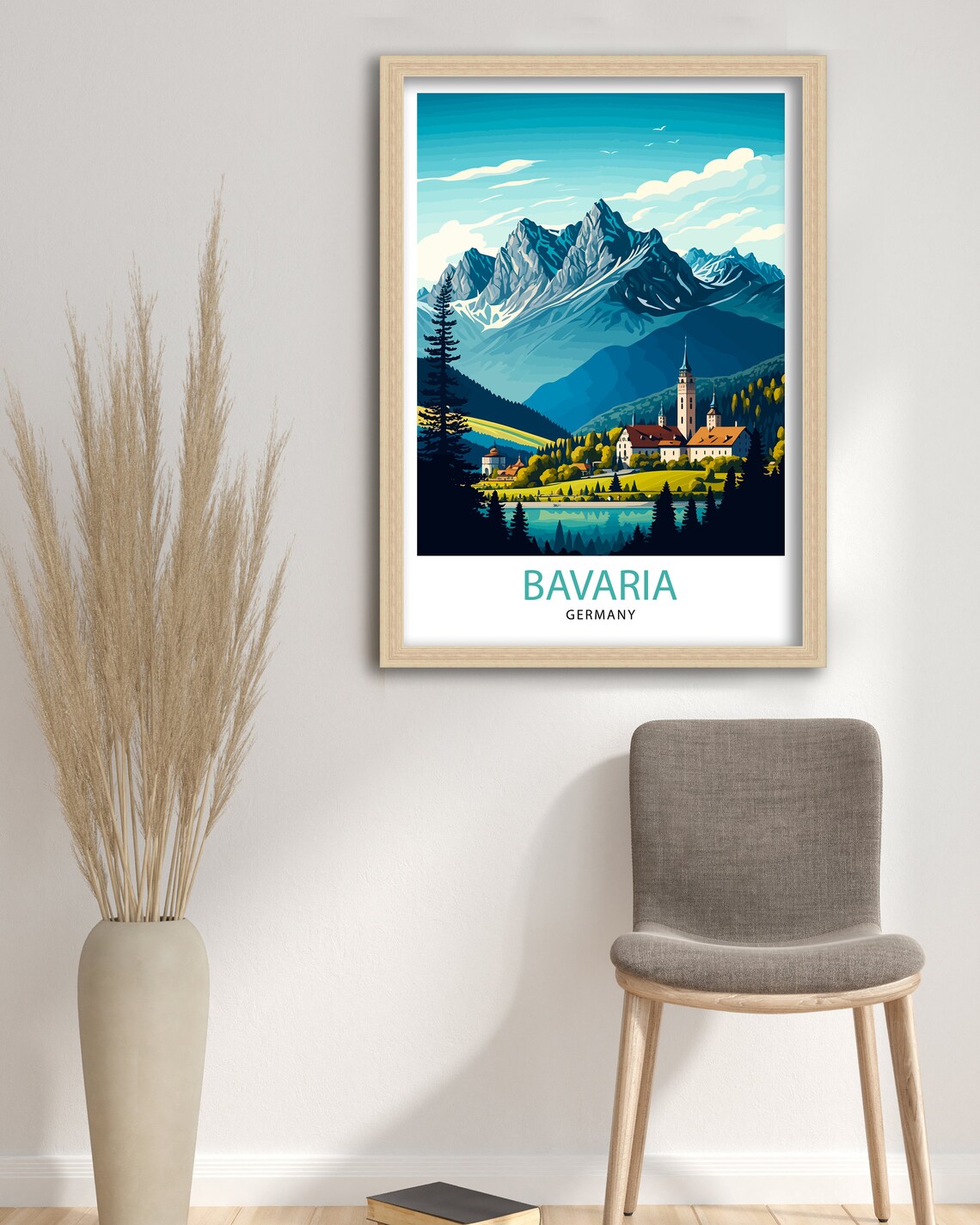 Bavaria Germany Travel Poster, Bavarian Alps Art - Image 3