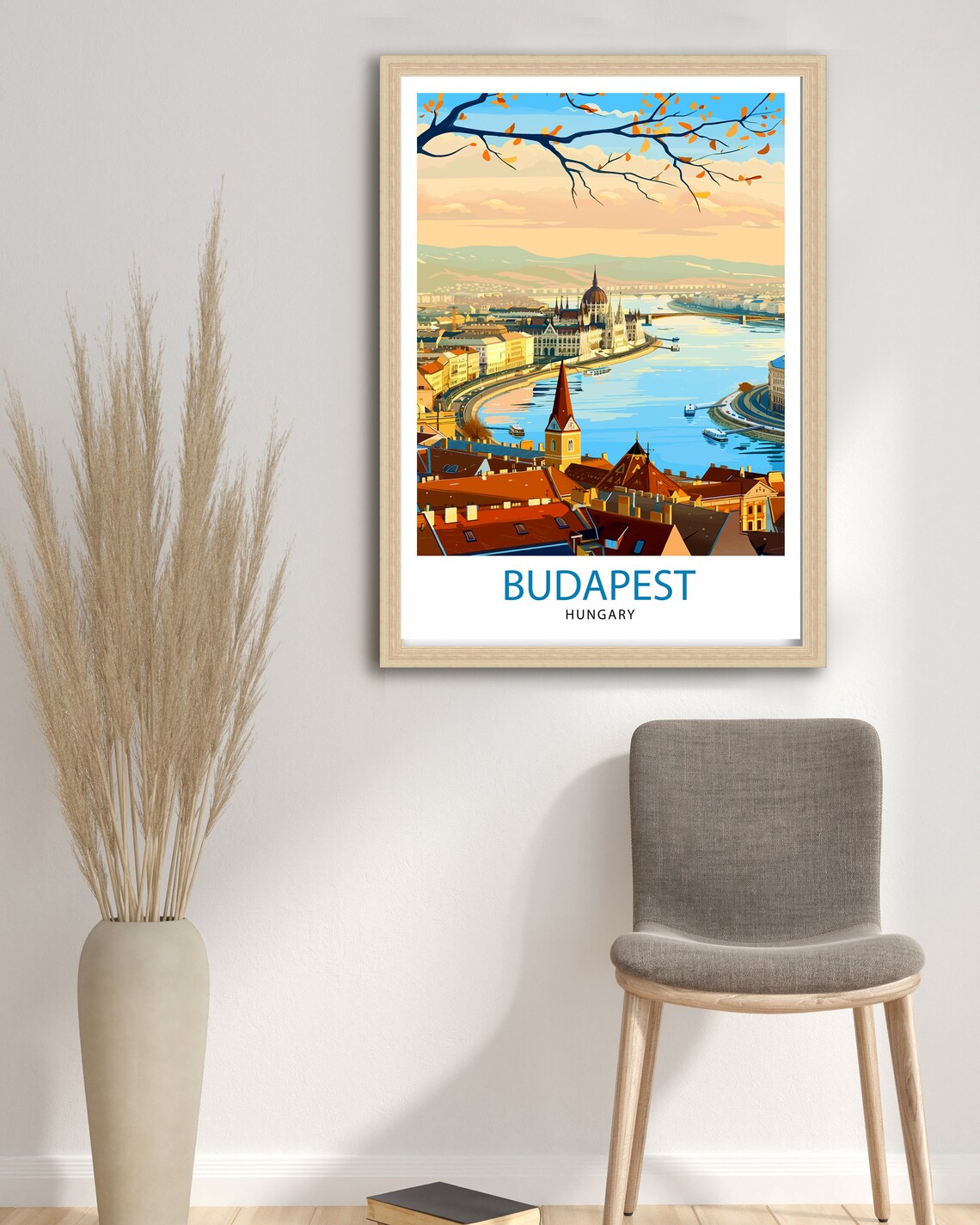Budapest Hungary Danube River Parliament Travel Cityscape Poster - Image 2