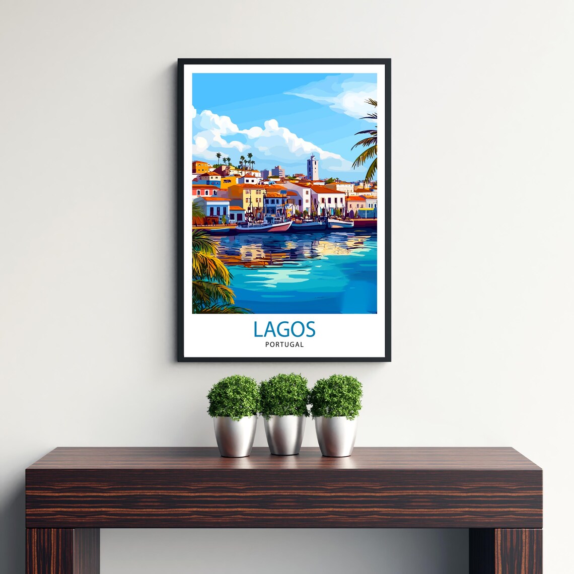 Lagos Portugal Harbor Town Boats Algarve Coast Travel Poster - Image 3