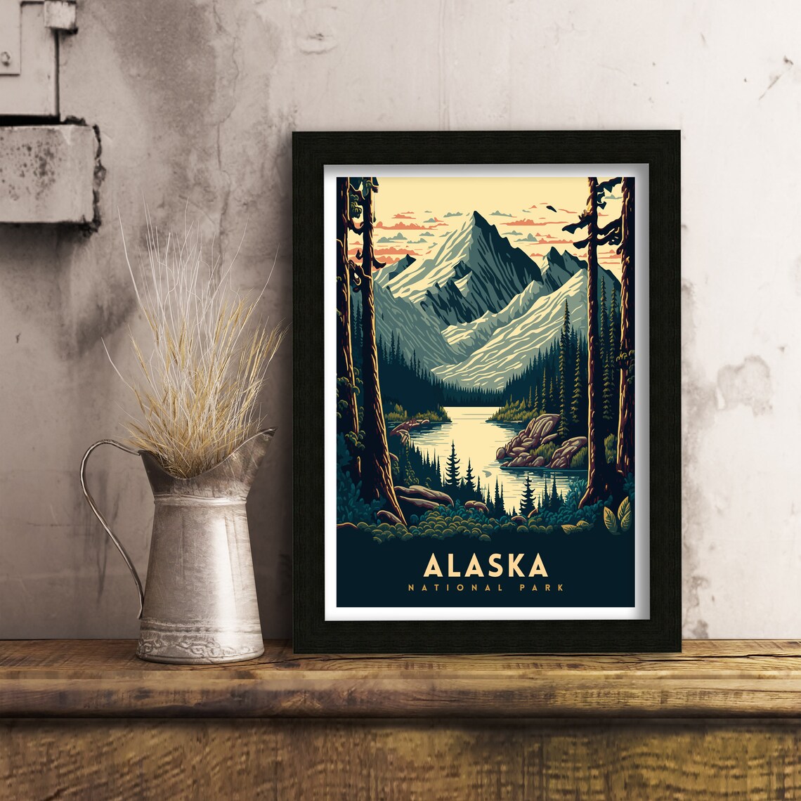 Alaska Travel Poster, USA Travel Wall Art - Image 3