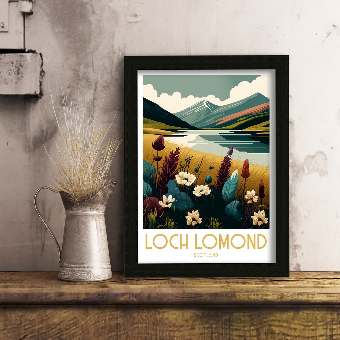 Loch Lomond Travel Print Scotland Loch Lomond Print Travel Poster Scotland Print Wall Art National Park Scottish Highlands - Image 2