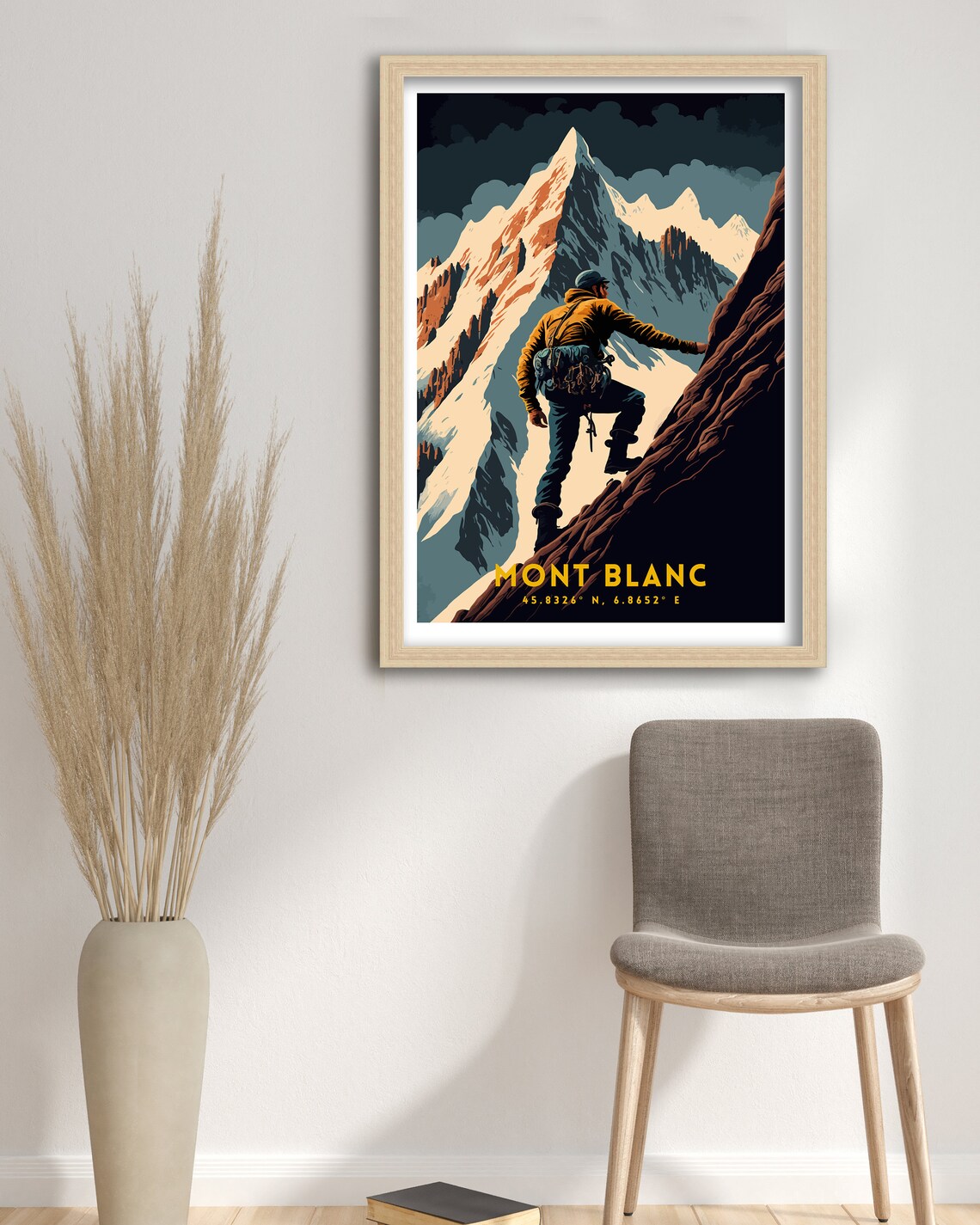 Mont Blanc Vintage Travel Poster, Mountain Landscape - Image 3