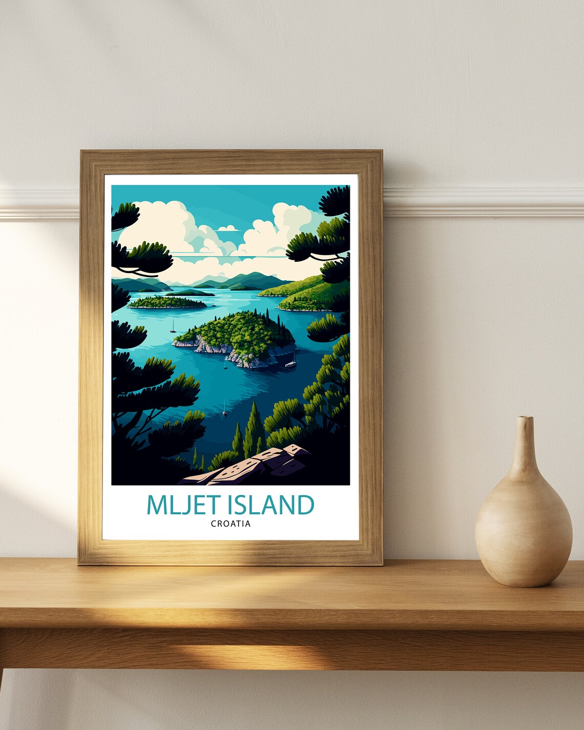 Mljet Croatia Travel Poster, Europe Wall Art - Image 2