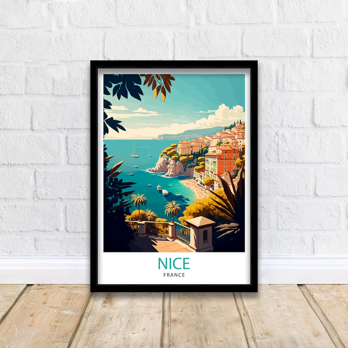 Nice France Travel Poster, French Riviera Decor - Image 2