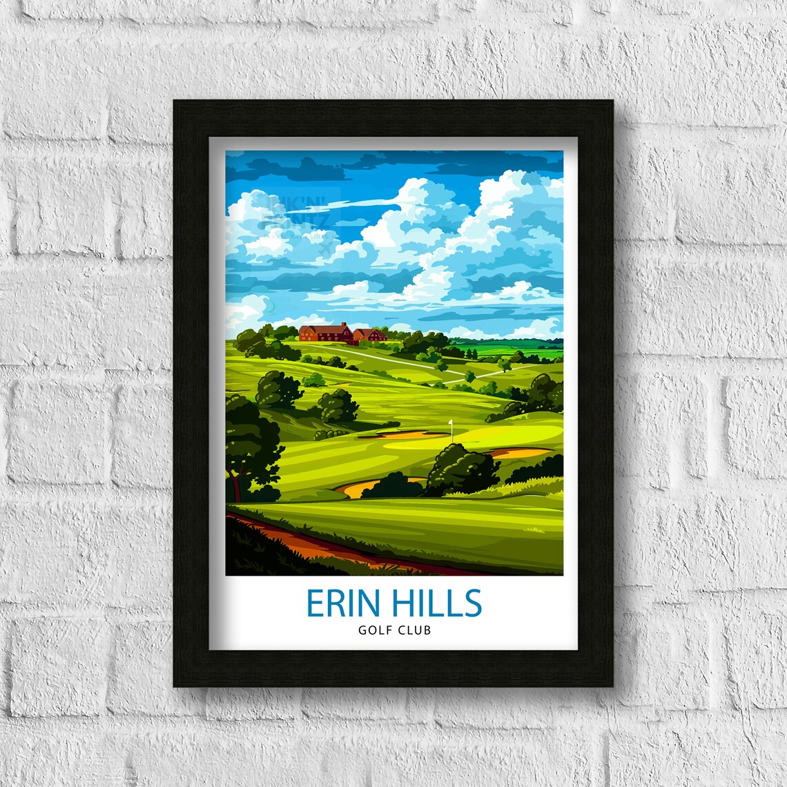 Erin Hills Golf Club Travel Poster, Golf Art - Image 3