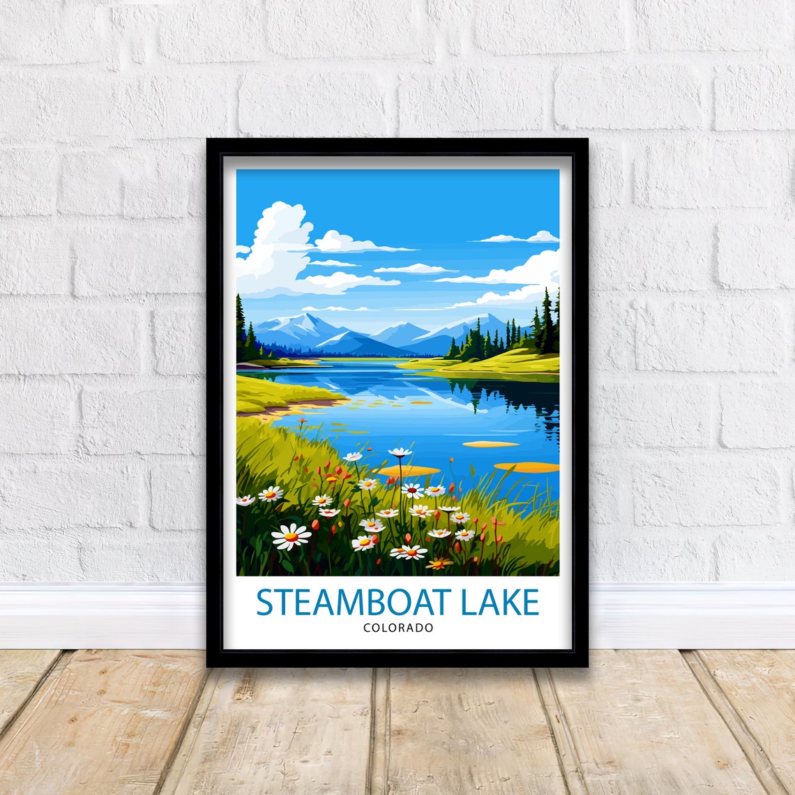 Steamboat Lake Colorado Travel Print Colorado Wall Decor Steamboat Lake Poster Mountain Lake Travel Prints Colorado Art Print Steamboat - Image 2