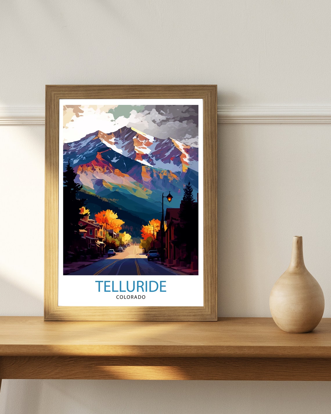 Telluride Colorado Travel Poster Telluride Wall Art Telluride Print Colorado Travel Prints Telluride Art Print Telluride Illustration - Image 2
