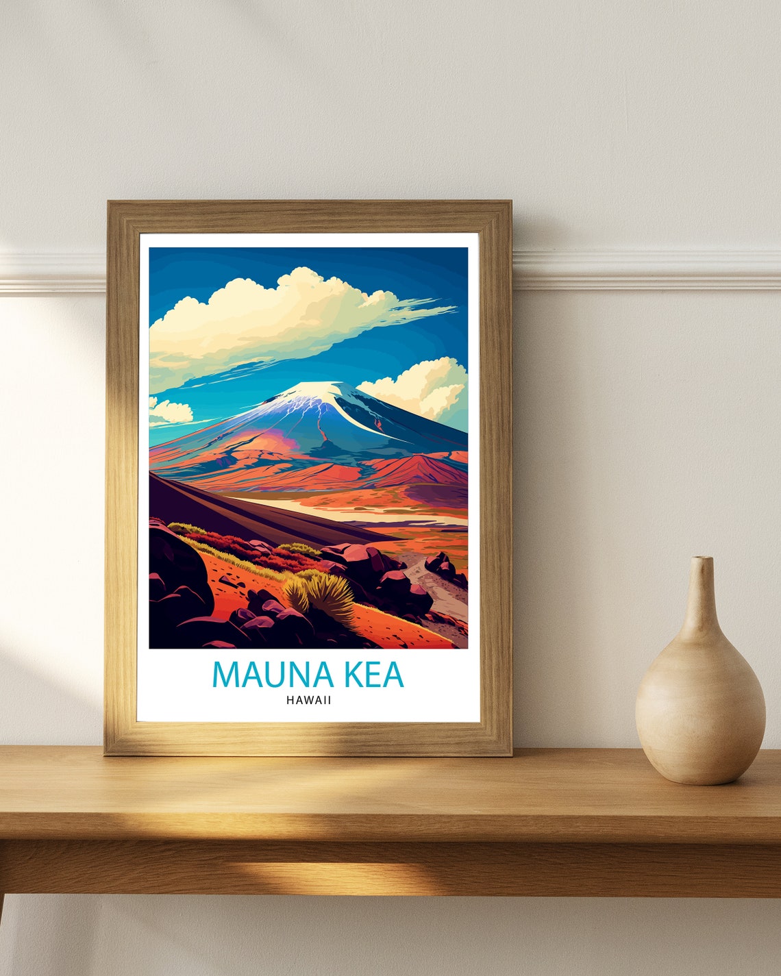 Mauna Kea Hawaii Snowcapped Volcano Lava Landscape Sunset Art Poster - Image 3