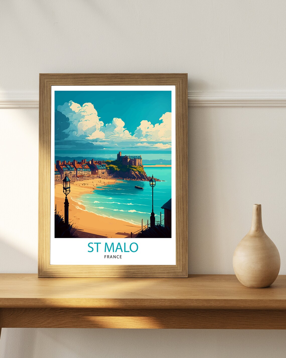 St Malo France Travel Poster, Home Decor Print - Image 3