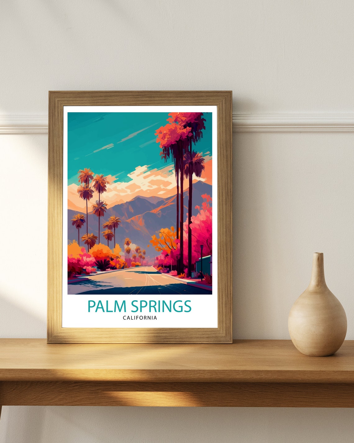 Palm Springs California Desert Palm Tree Mountain Street Poster - Image 2