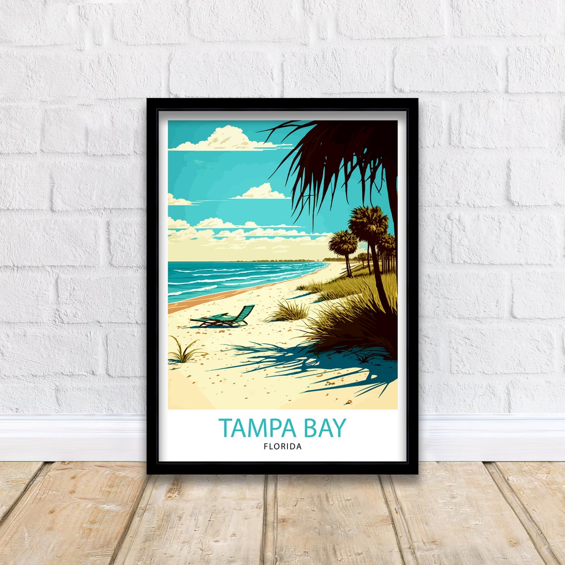 Tampa Bay Florida Travel Print Tampa Bay Wall Art Florida Poster Tampa Bay Illustration Travel Poster Gift For Tampa Bay Florida Home Decor - Image 2