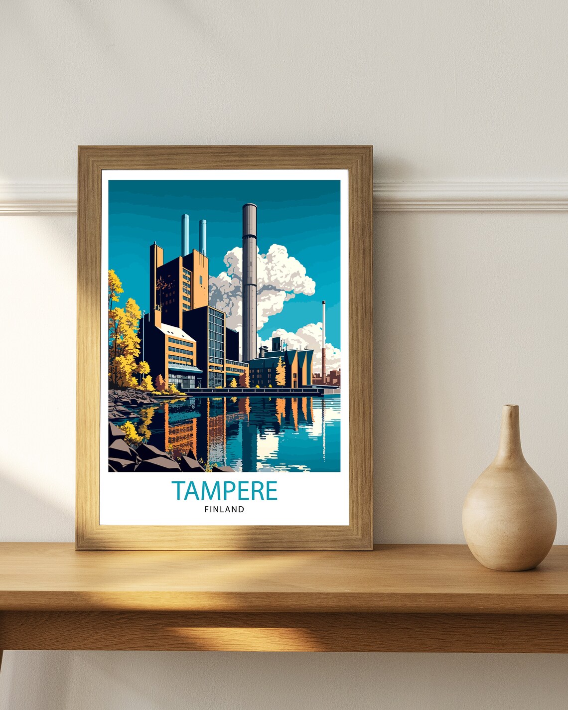 Tampere Finland Travel Poster, Cityscape Illustration - Image 3
