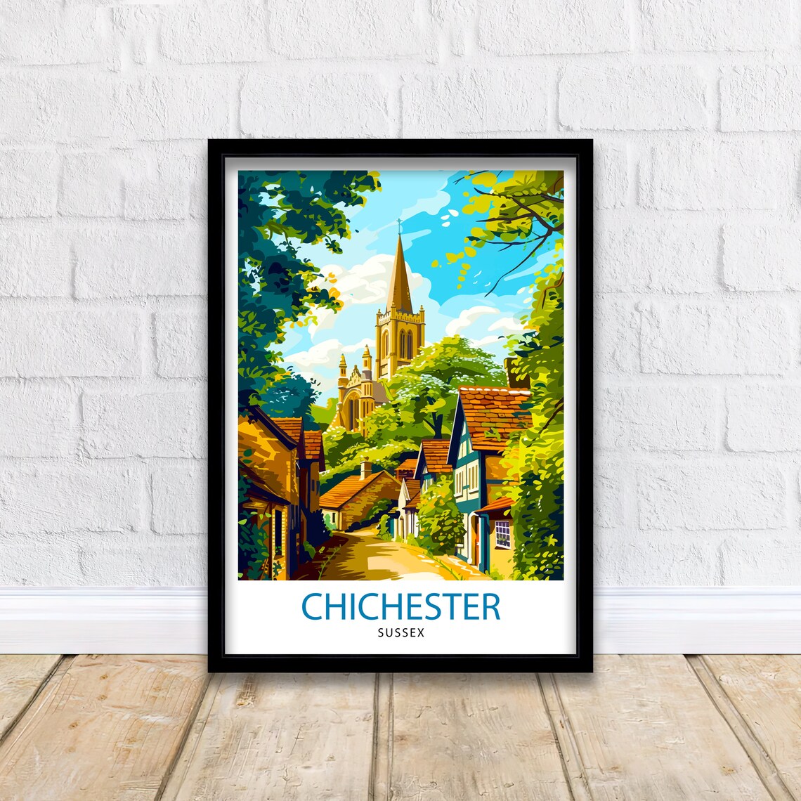 Chichester England Travel Poster, Place-Inspired Wall Art