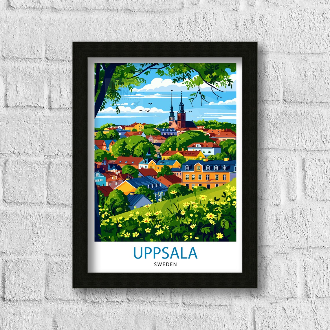 Uppsala Sweden Historic University City Travel Poster - Image 3