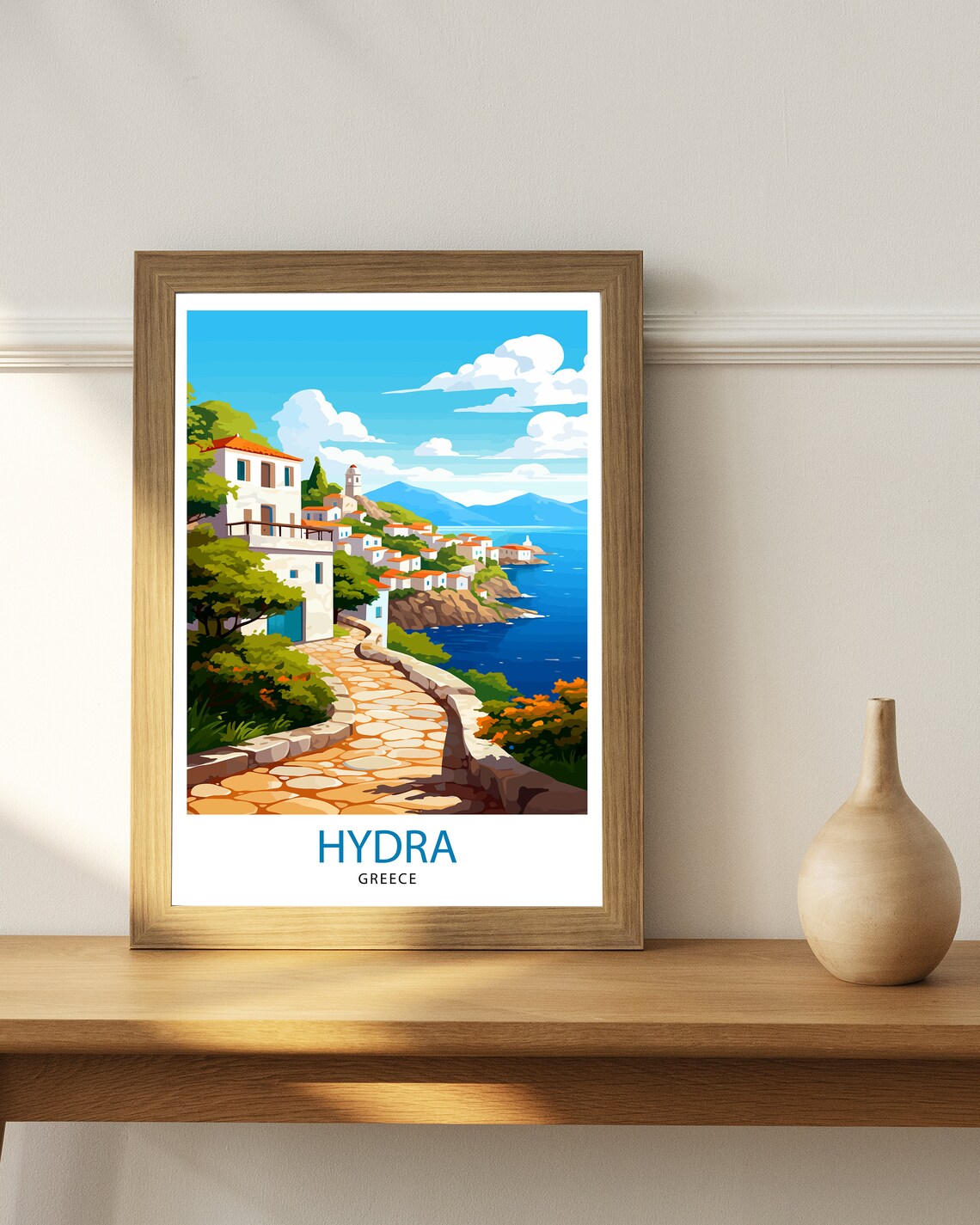 Hydra Greece Vintage Travel Poster, Greek Island - Image 3