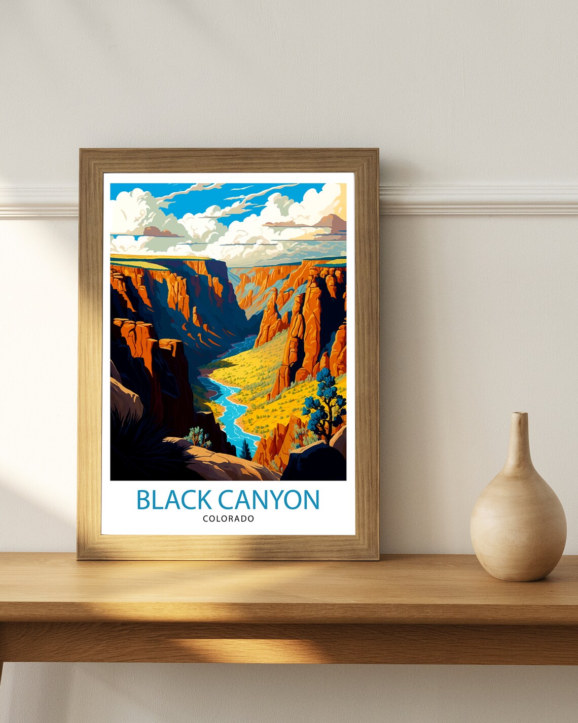 Black Canyon Colorado Travel Print Black Canyon Wall Art Colorado Travel Poster Nature Landscape Print Colorado Home Decor - Image 3