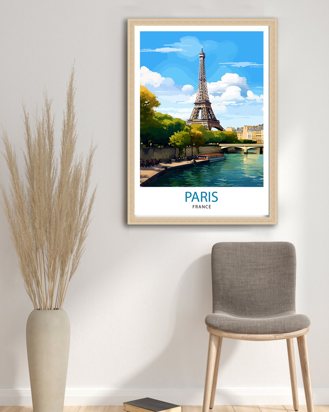 Paris France Travel Poster, Eiffel Tower Illustration - Image 3