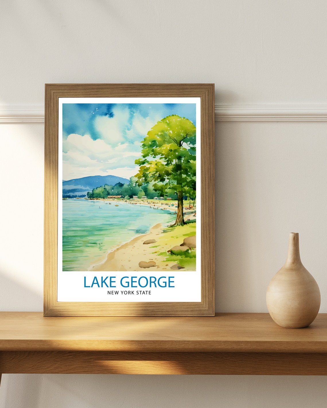 Lake George New York State Travel Print Lake George Wall Decor Lake George Poster Upstate New York Travel Prints Lake George Art Print Lake - Image 2