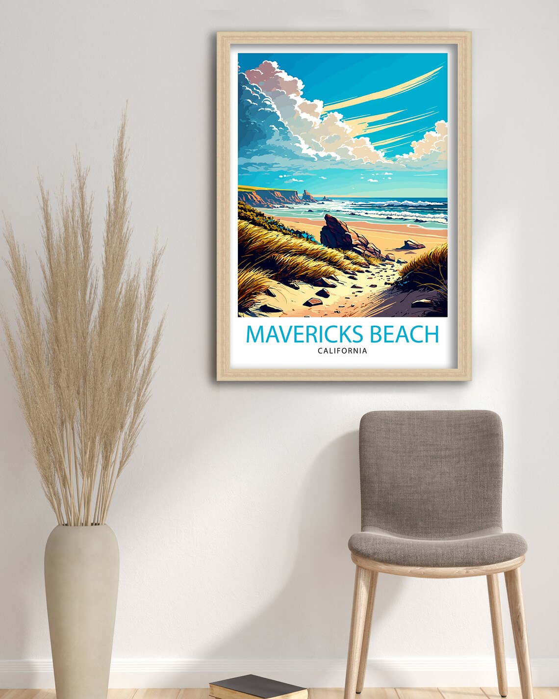 Mavericks Beach California Travel Poster - Image 3