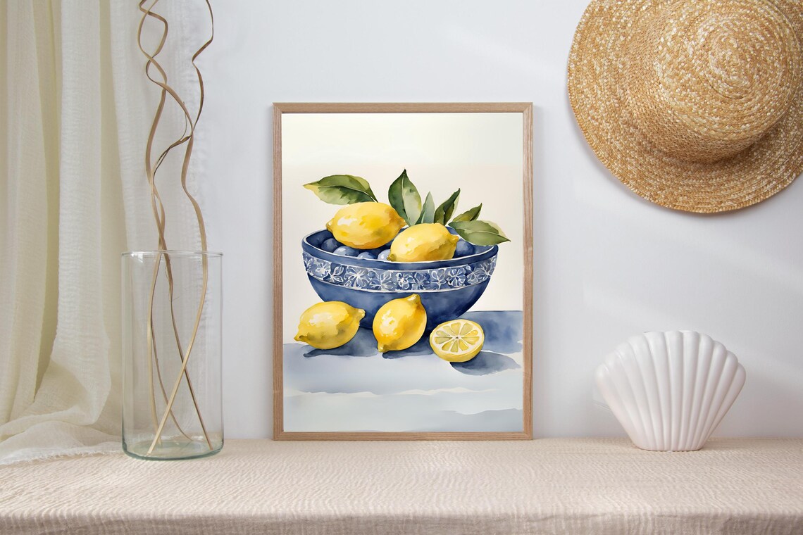Watercolor Lemons Kitchen Art Print, Dining Room Decor - Image 2