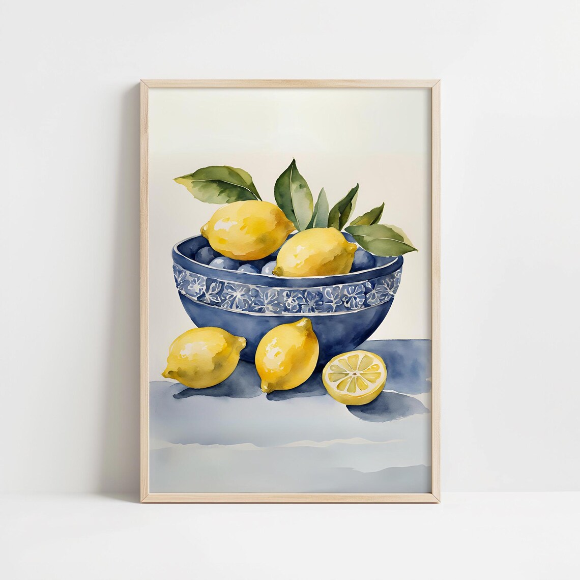 Watercolor Lemons Kitchen Art Print, Dining Room Decor
