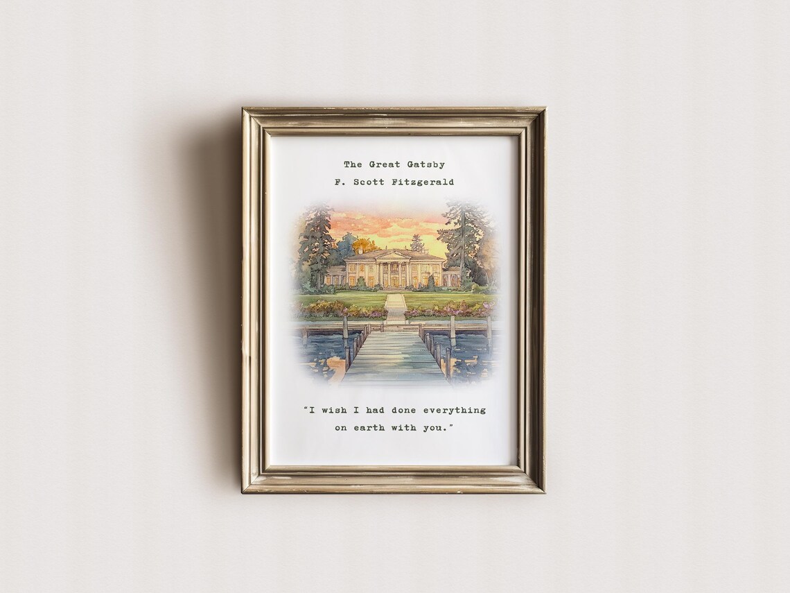The Great Gatsby F Scott Fitzgerald Literary Quote Love Poster - Image 3