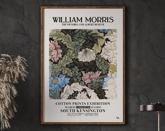 William Morris Floral Poster Decor Vintage Wall Art Textiles Victoria And Albert Museum Instant
