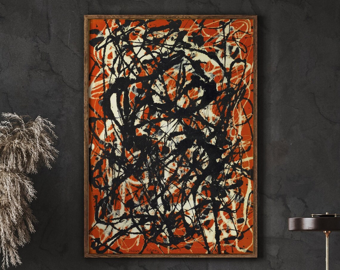 Jackson Pollock Redblack Abstract Modern Poster