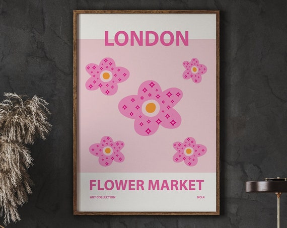 London Flower Market Premium Poster Wall Florist Interior Decoration Art Instant